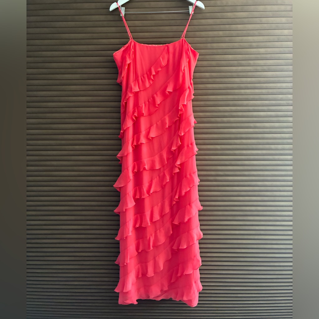 Gianni Bini Adjustable Strap Dress In Vibrant Coral